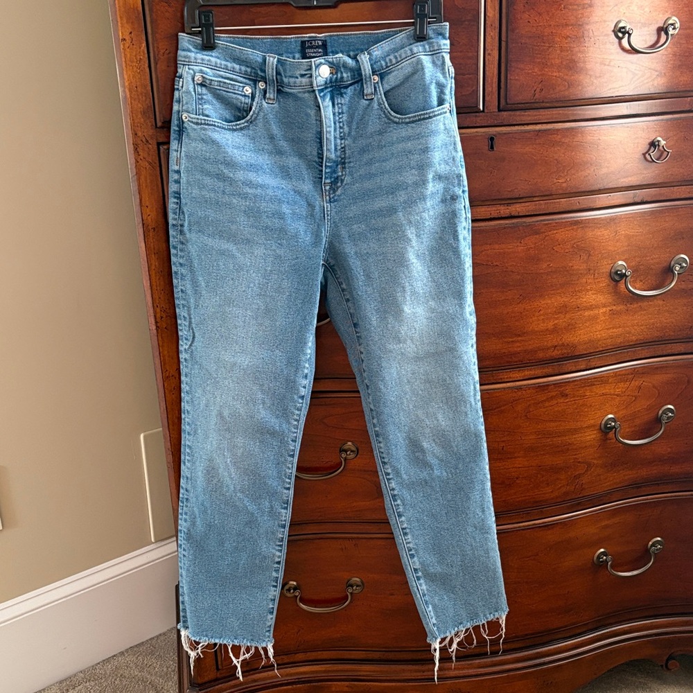 J. Crew Light Blue High-Rise Cropped Straight Jeans